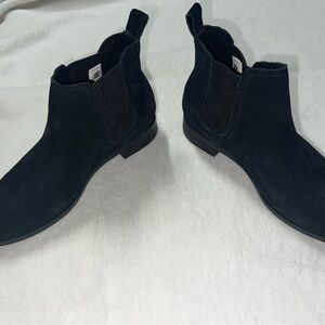 Toms Black Suede Chelsea Boots